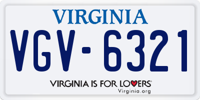 VA license plate VGV6321