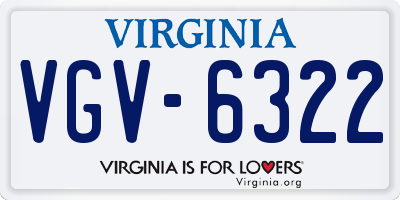 VA license plate VGV6322