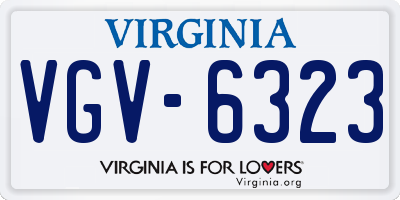 VA license plate VGV6323