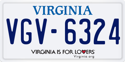 VA license plate VGV6324