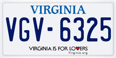 VA license plate VGV6325