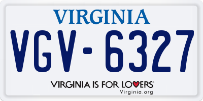VA license plate VGV6327