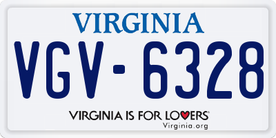 VA license plate VGV6328