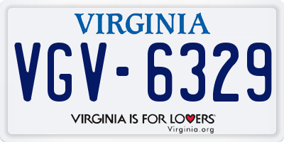 VA license plate VGV6329
