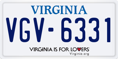 VA license plate VGV6331