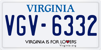 VA license plate VGV6332