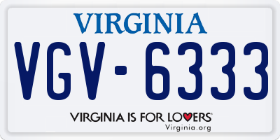 VA license plate VGV6333