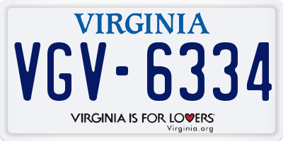VA license plate VGV6334