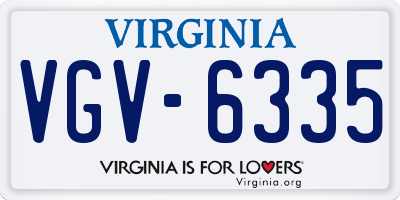 VA license plate VGV6335