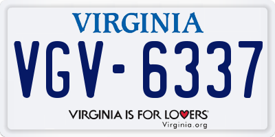 VA license plate VGV6337