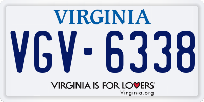 VA license plate VGV6338