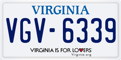 VA license plate VGV6339