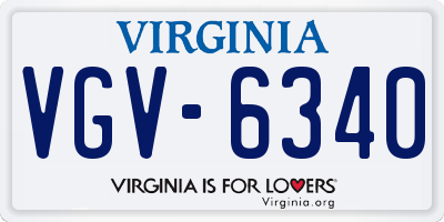 VA license plate VGV6340