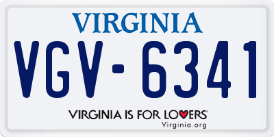 VA license plate VGV6341