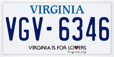VA license plate VGV6346