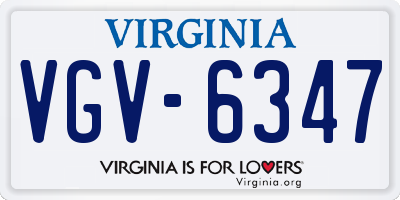 VA license plate VGV6347