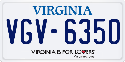 VA license plate VGV6350