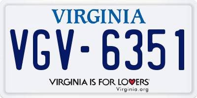 VA license plate VGV6351