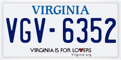 VA license plate VGV6352