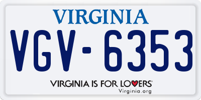 VA license plate VGV6353