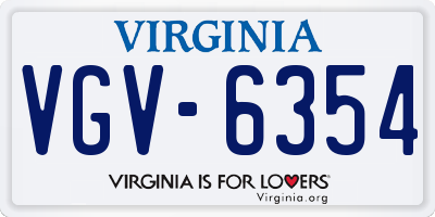 VA license plate VGV6354