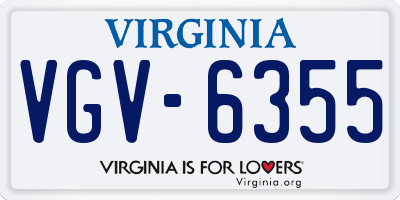 VA license plate VGV6355