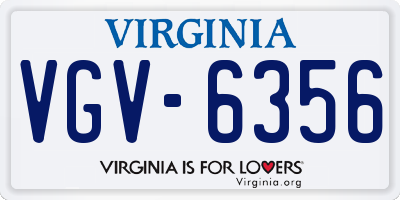 VA license plate VGV6356