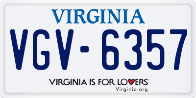 VA license plate VGV6357