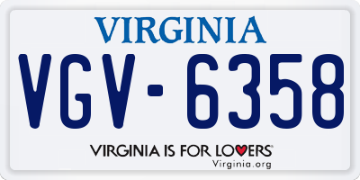 VA license plate VGV6358