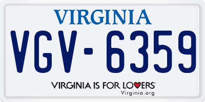 VA license plate VGV6359
