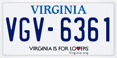 VA license plate VGV6361