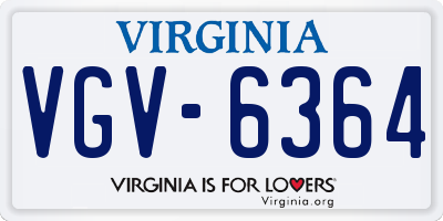 VA license plate VGV6364