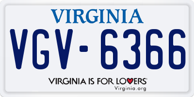 VA license plate VGV6366
