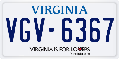 VA license plate VGV6367