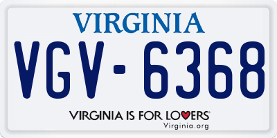VA license plate VGV6368