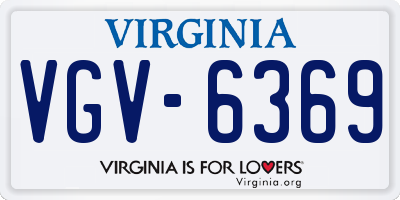VA license plate VGV6369