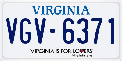 VA license plate VGV6371