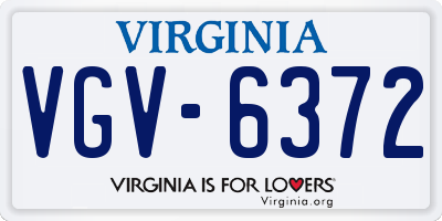 VA license plate VGV6372