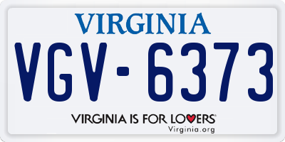 VA license plate VGV6373