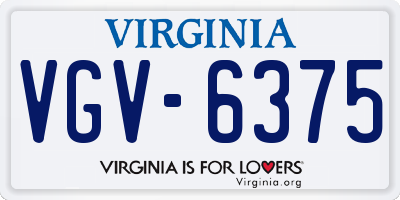 VA license plate VGV6375