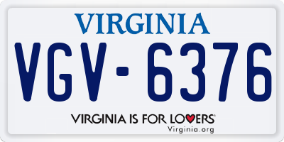 VA license plate VGV6376
