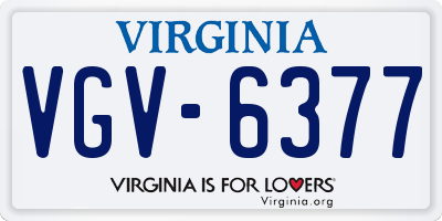 VA license plate VGV6377