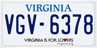 VA license plate VGV6378