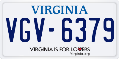 VA license plate VGV6379