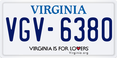 VA license plate VGV6380