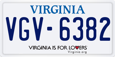 VA license plate VGV6382