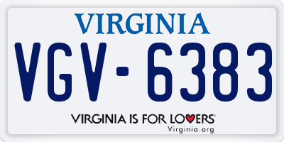 VA license plate VGV6383