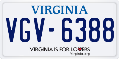 VA license plate VGV6388