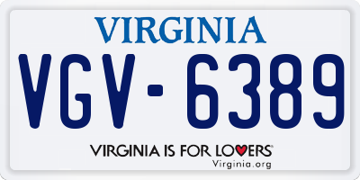 VA license plate VGV6389
