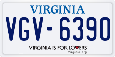 VA license plate VGV6390